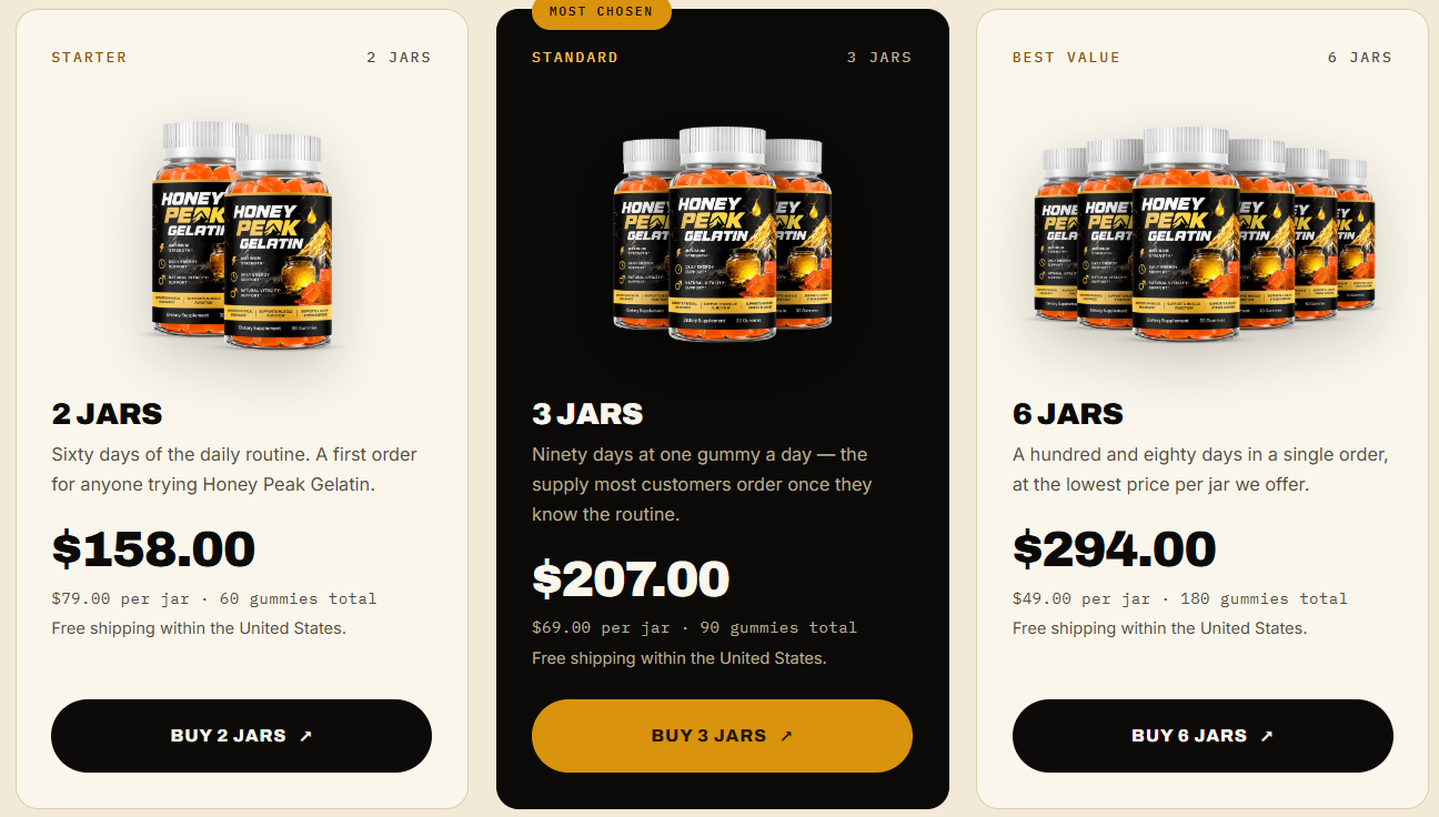 Honey Peak Gelatin   Pricing Details